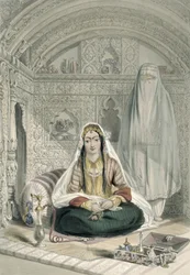 Ladies of Caubul in their In and Out-of-Door Costume, Plate 24 from 